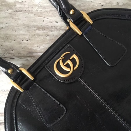 Gucci Calfskin Leather Top Handle Bag 501015 Black