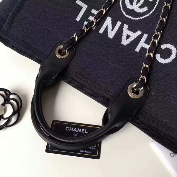 Chanel Medium Original Canvas Leather Tote Shopping Bag 66941K