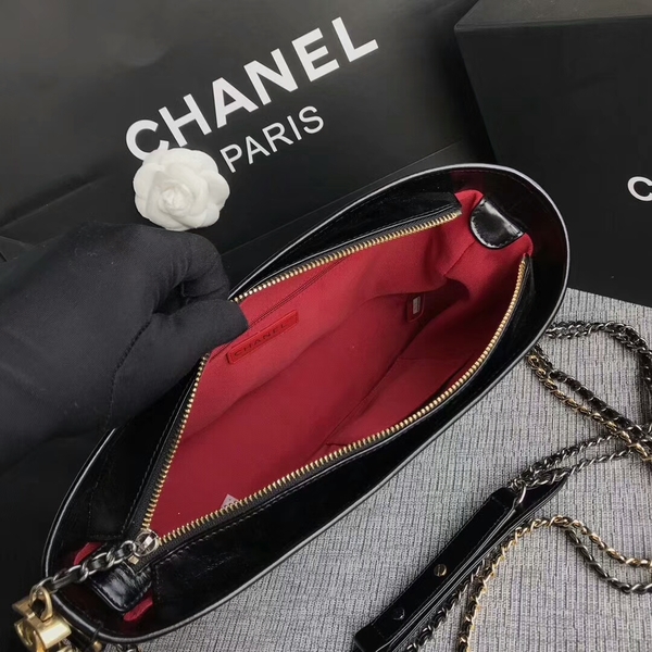 Chanel Gabrielle Shoulder Bag Original Python Leather A93842 Black