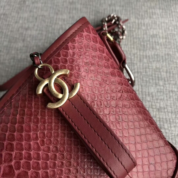 Chanel Gabrielle Shoulder Bag Original Python Leather A93842 Marroon