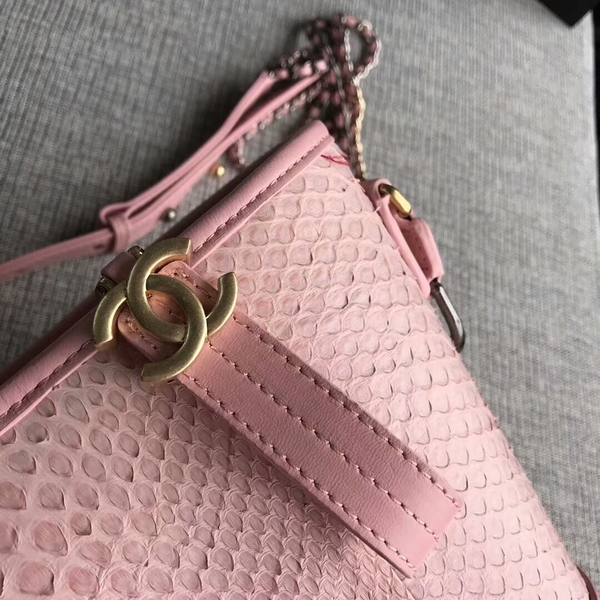 Chanel Gabrielle Shoulder Bag Original Python Leather A93842 Pink