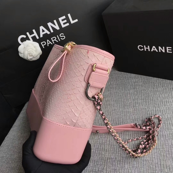 Chanel Gabrielle Shoulder Bag Original Python Leather A93842 Pink