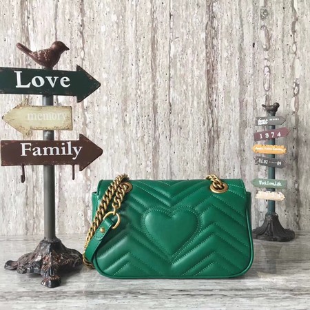 Gucci GG Marmont matelasse Mini Bag 446744 Green