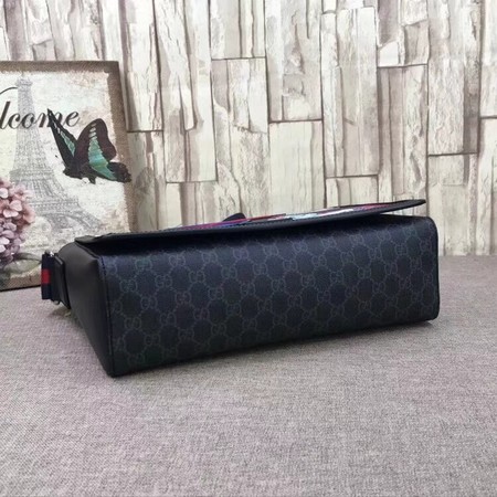 Gucci Night Courrier GG Supreme Flap Messenger Bag 474138 Black