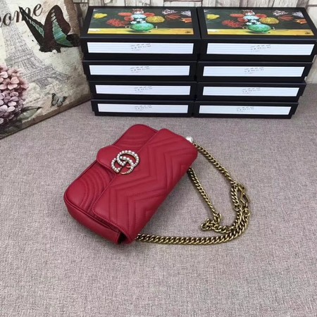 Gucci GG Marmont matelasse Mini Bag 476809 Red