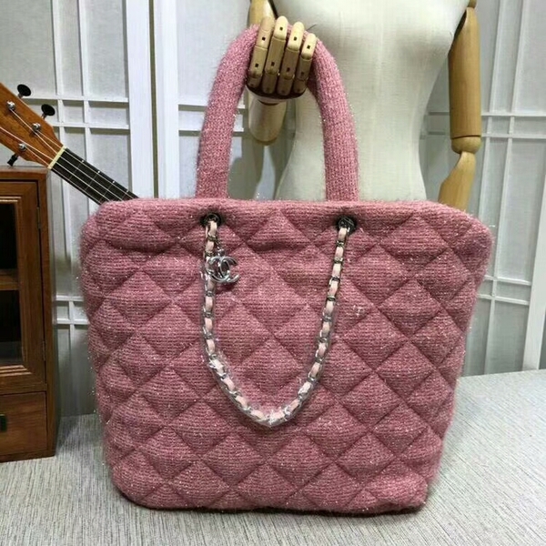 Chanel Suede Leather Tote Bag 92111 Pink