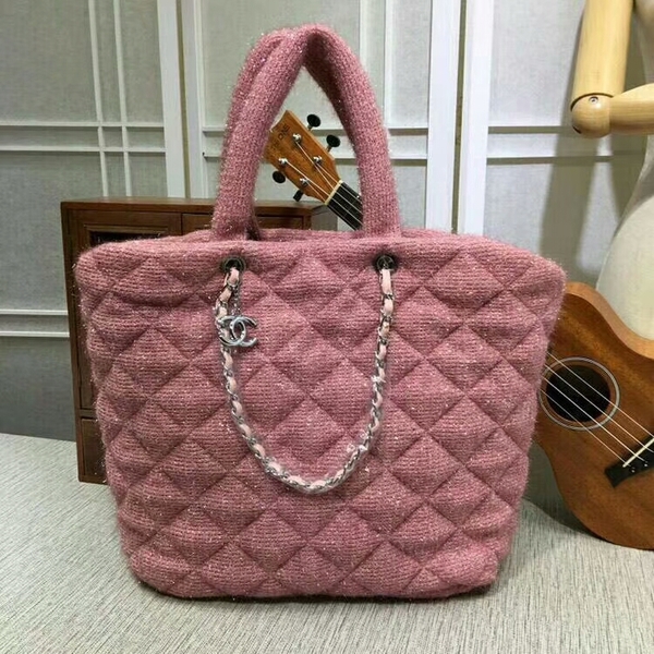 Chanel Suede Leather Tote Bag 92111 Pink