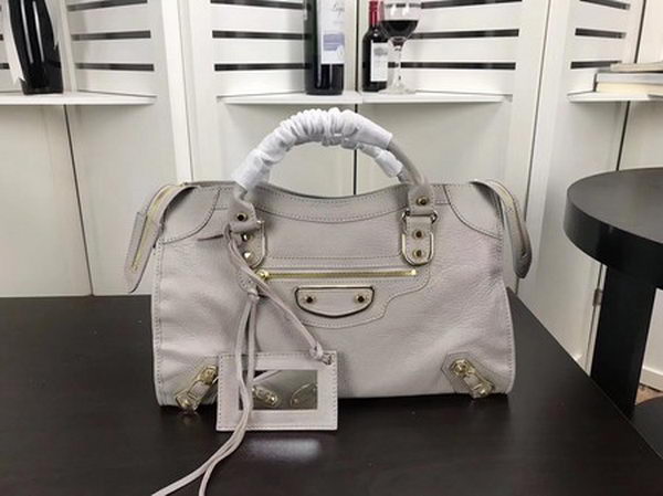 Balenciaga Giant City Gold Studs Handbag B084334 Light Grey