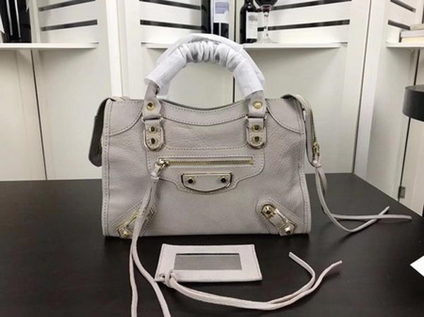 Balenciaga Giant City Gold Studs Handbag B084335 Light Grey