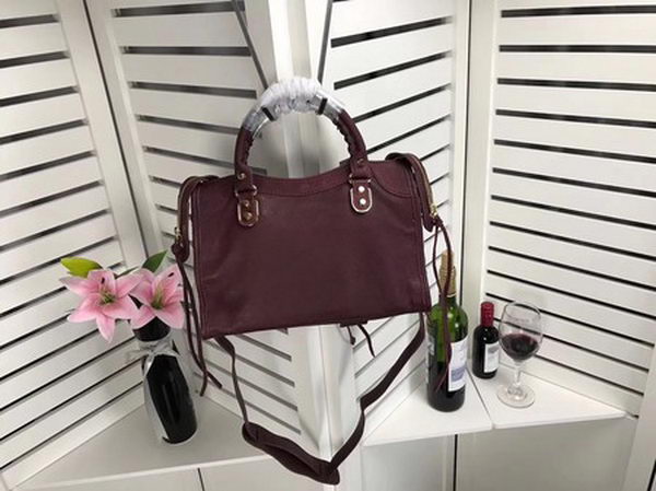 Balenciaga Giant City Gold Studs Handbag B084335 Wine