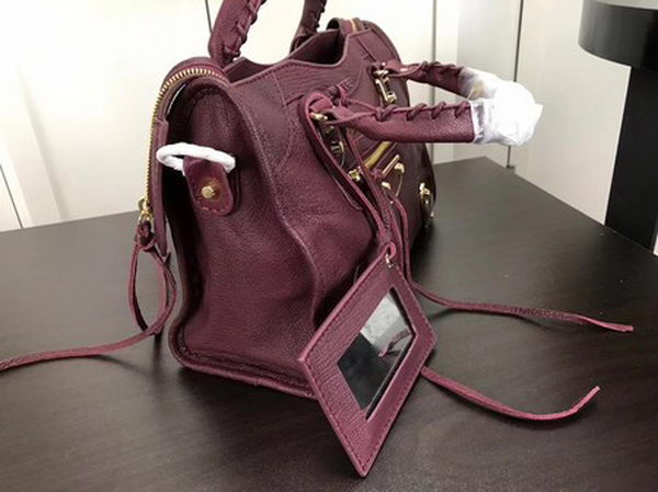 Balenciaga Giant City Gold Studs Handbag B084335 Wine