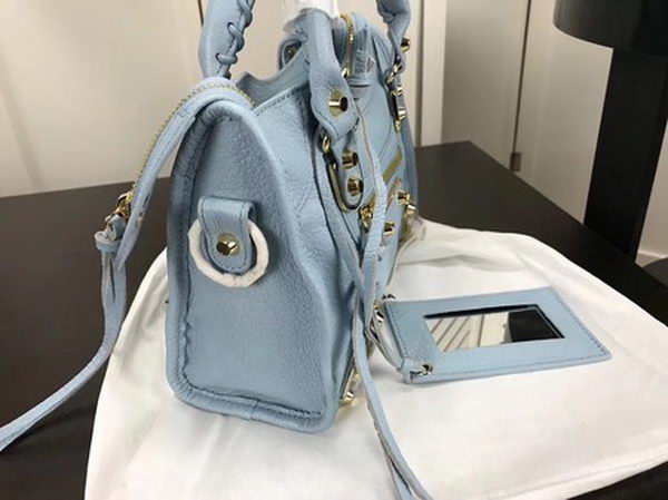 Balenciaga Giant City Gold Studs Handbag B084336 Light Blue