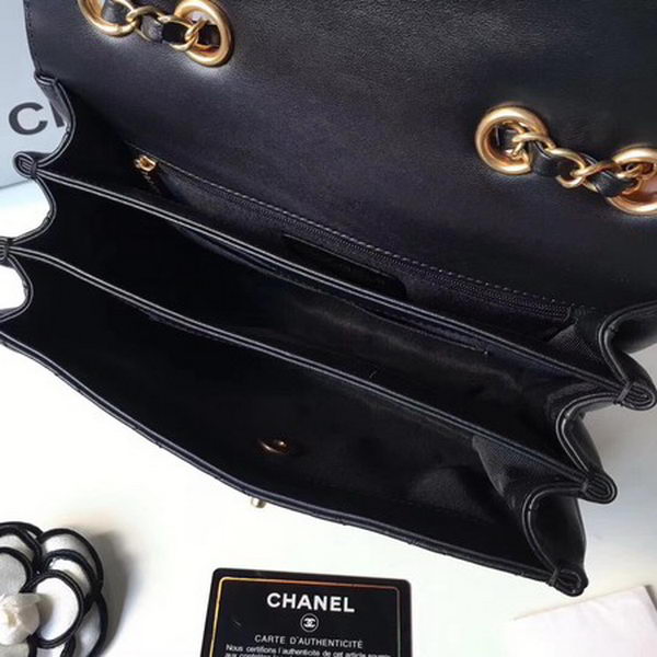 Chanel Classic Shoulder Bag Original Sheepskin Leather A57028 Black