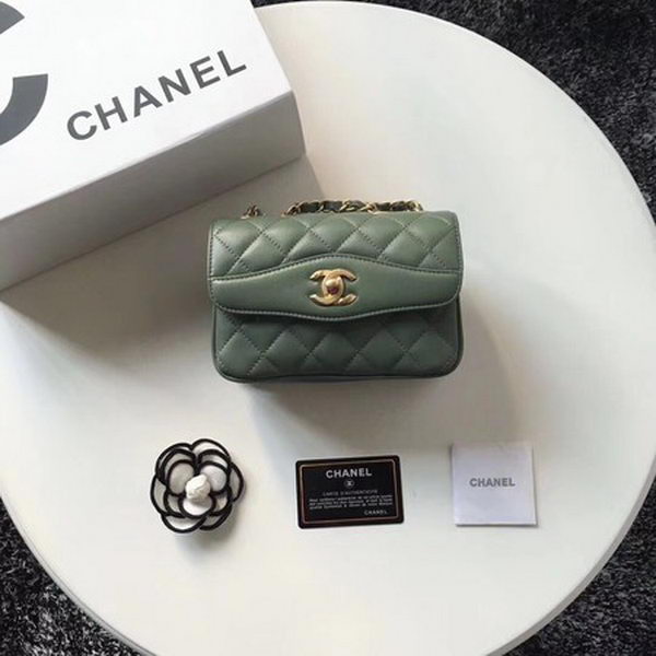 Chanel Classic Shoulder Bag Original Sheepskin Leather A57029 Green