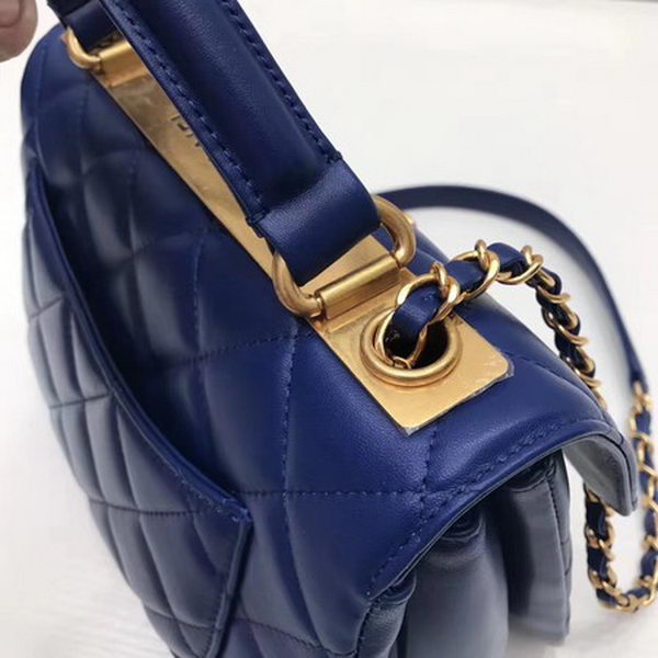 Chanel Classic Top Handle Bag Sheepskin Leather CHA2371 Blue