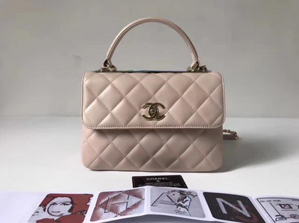 Chanel Classic Top Handle Bag Sheepskin Leather CHA2371 OffWhite