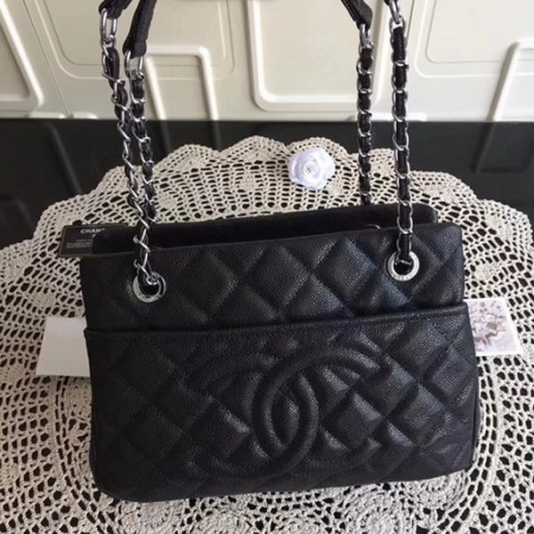 Chanel Shoulder Bag Cannage Pattern Leather CHA3628 Black