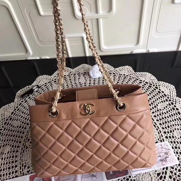 Chanel Shoulder Bag Sheepskin Leather CHA3369 Apricot