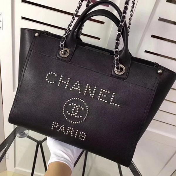 Chanel Tote Bag Calfskin Leather CHA3627 Black