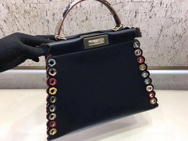 Fendi Peekaboo Small Bag Calfskin Leather 8BN245 Black