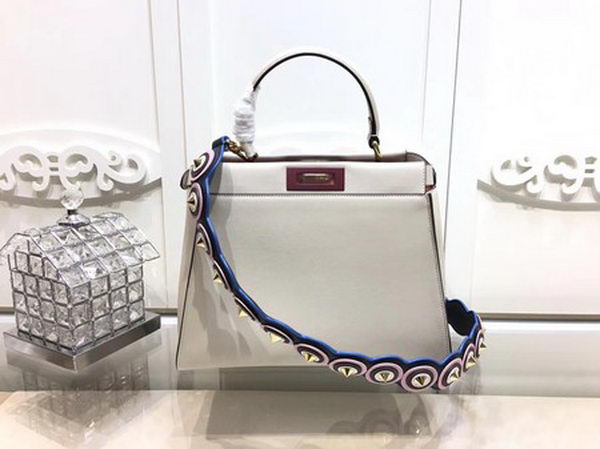 Fendi Peekaboo Small Bag Calfskin Leather FD26796 OffWhite