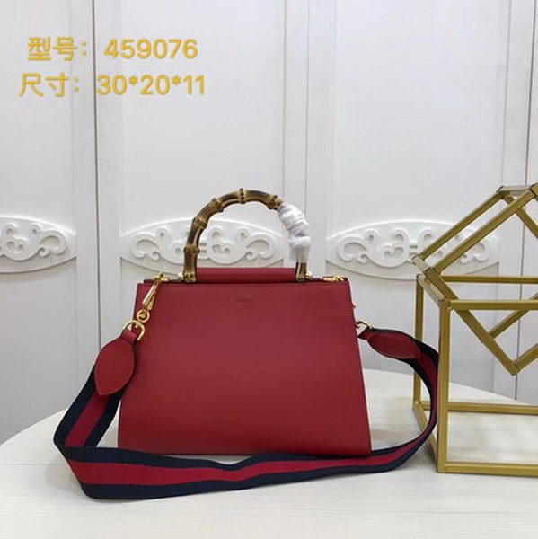 Gucci Nymphaea Leather Top Handle Bag 459076 Red