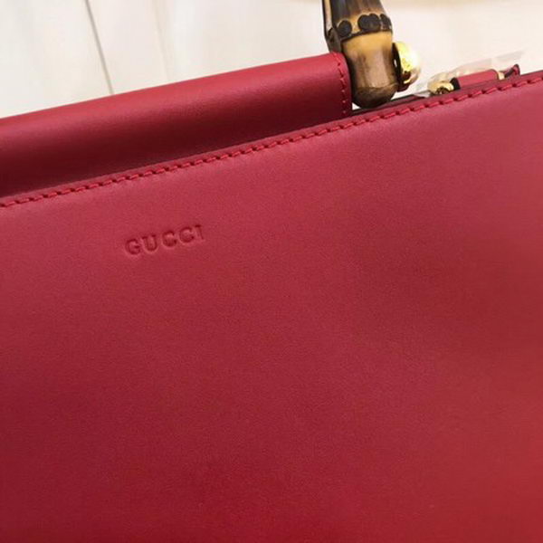 Gucci Nymphaea Leather Top Handle Bag 459076 Red