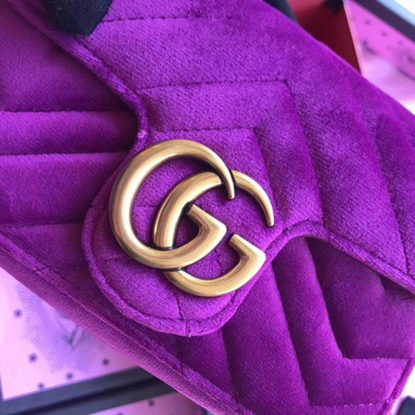 Gucci GG Marmont Velvet Super Mini Bag 476433 Purple