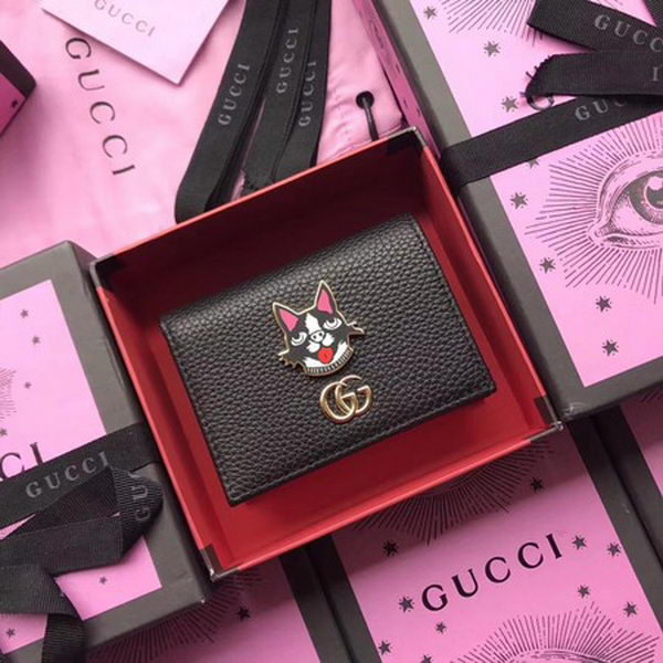 Gucci Leather Card case with Bosco 499325 Black