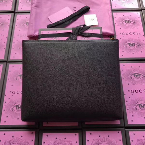 Gucci Print Leather Medium Portfolio ‎500981 Black