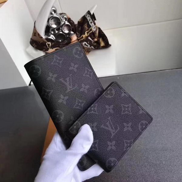 Louis Vuitton Monogram Eclipse Canvas MULTIPLE WALLET M61695