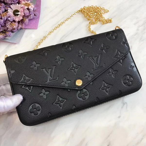 Louis Vuitton Monogram Empreinte POCHETTE FeLICIE M64064 Black