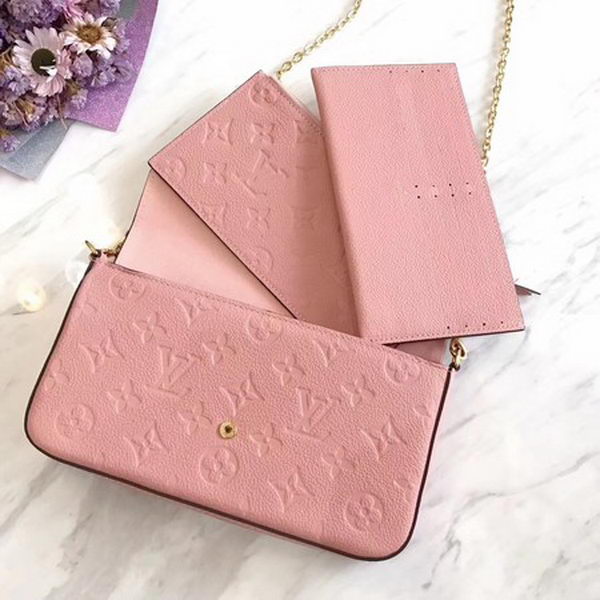 Louis Vuitton Monogram Empreinte POCHETTE FeLICIE M64064 Pink