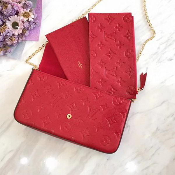 Louis Vuitton Monogram Empreinte POCHETTE FeLICIE M64064 Red