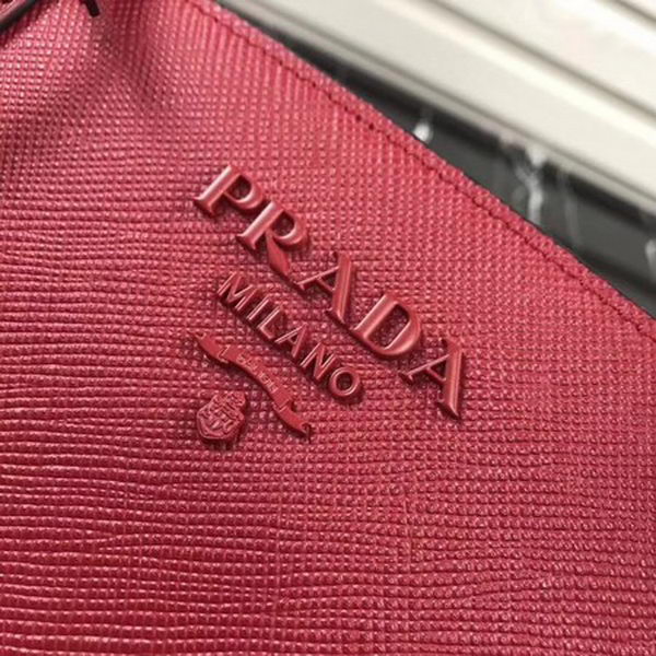 Prada Bibliotheque Handbag in Calf Leather 1BA155 Red