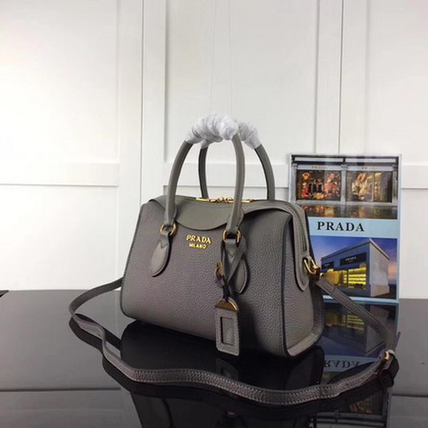 Prada Calfskin Leather Tote Bag 1BH093 Grey