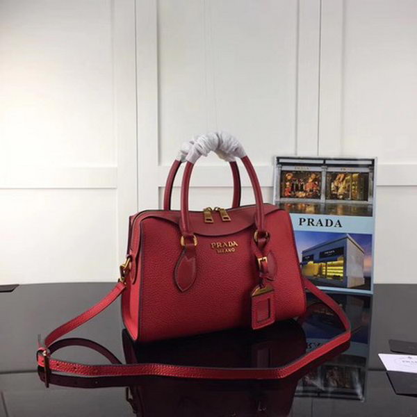 Prada Calfskin Leather Tote Bag 1BH093 Red