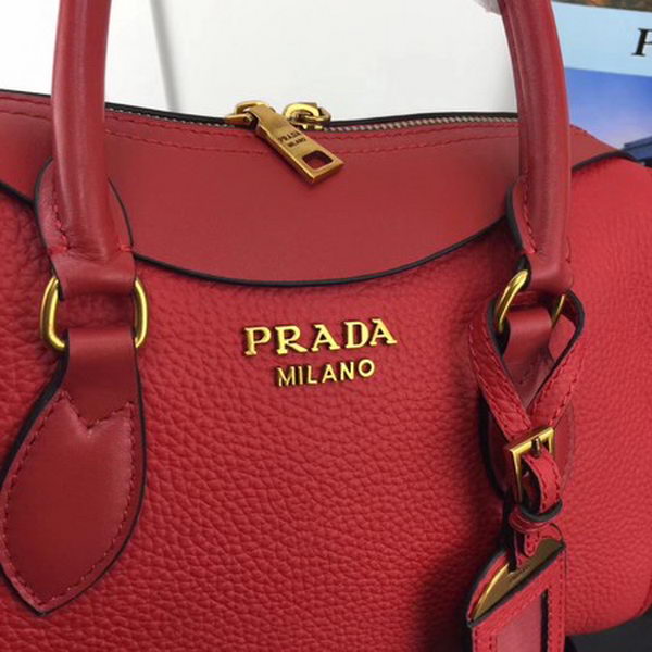 Prada Calfskin Leather Tote Bag 1BH093 Red