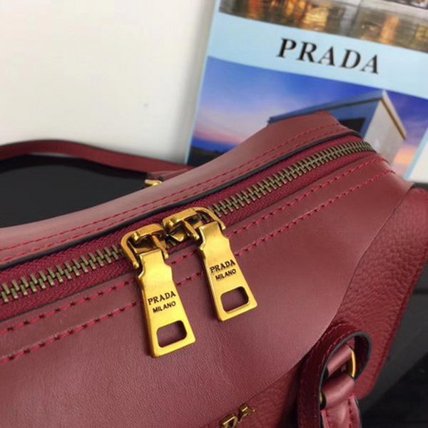 Prada Calfskin Leather Tote Bag 1BH093 Wine