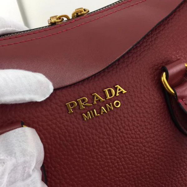 Prada Calfskin Leather Tote Bag 1BH093 Wine