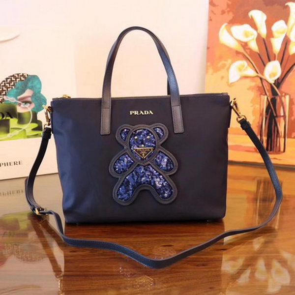 Prada Nylon Tote Bag 1BG061 Blue