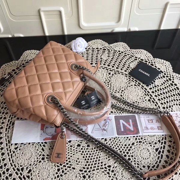 Chanel Sheepskin Leather Tote Bag 8230 Camel