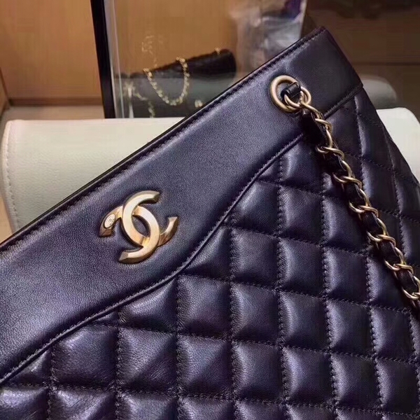 Chanel Original Sheepskin Leather Tote Bag 8810 Black