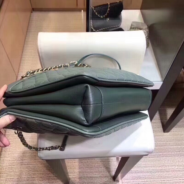 Chanel Original Sheepskin Leather Tote Bag 8810 Green