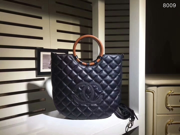 Chanel Calfskin Leather Tote Bag 8009 Black