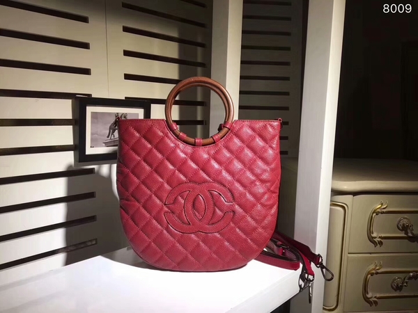 Chanel Calfskin Leather Tote Bag 8009 Red