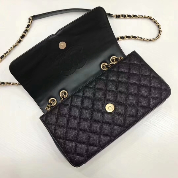 Chanel Original Cannage Pattern Shoulder Bag 66870 Black