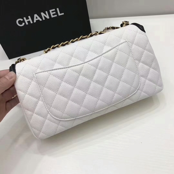 Chanel Original Cannage Pattern Shoulder Bag 66870 White