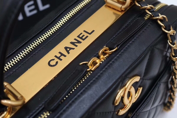 Chanel Tote Bag Black Original Sheepskin Leather A92239 Gold