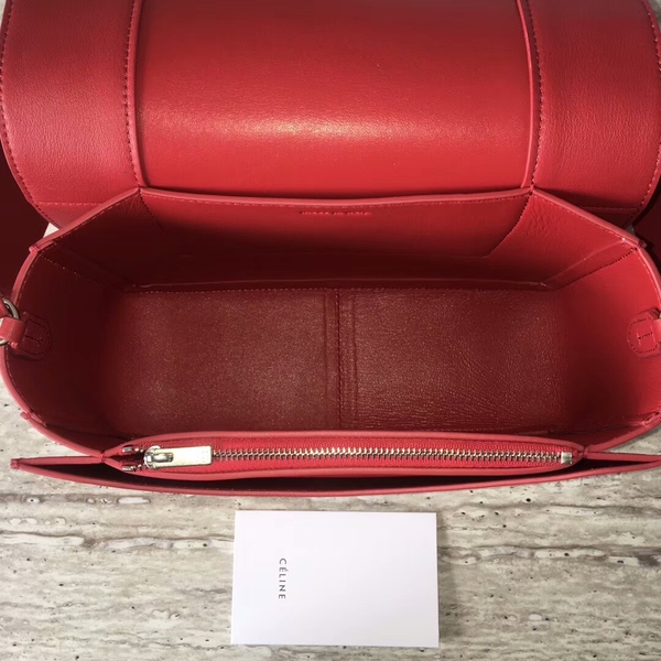 Celine FRAME Calfskin Leather Shoulder Bag 43343 Red&Offwhite